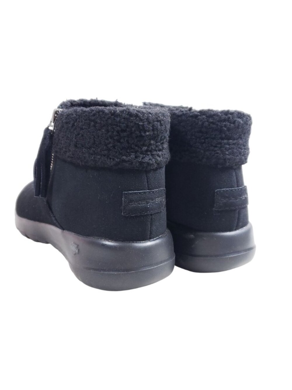 Skechers Womens Size 8 On The Go Black Ankle Boots Faux Fur Lined - Picture 4 of 9